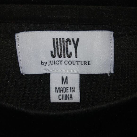 Juicy Couture Vintage Y2K Black Velour Dress Mini Glothic Party Holiday Size M. - Picture 10 of 16